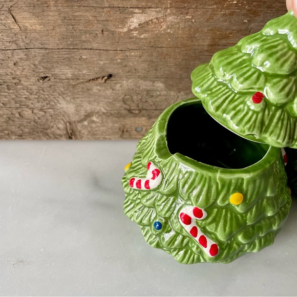 Christmas Tree Sugar and Creamer•Vintage 1970’s•Hand-Painted in a Ceramics Class - Picture 3 of 9